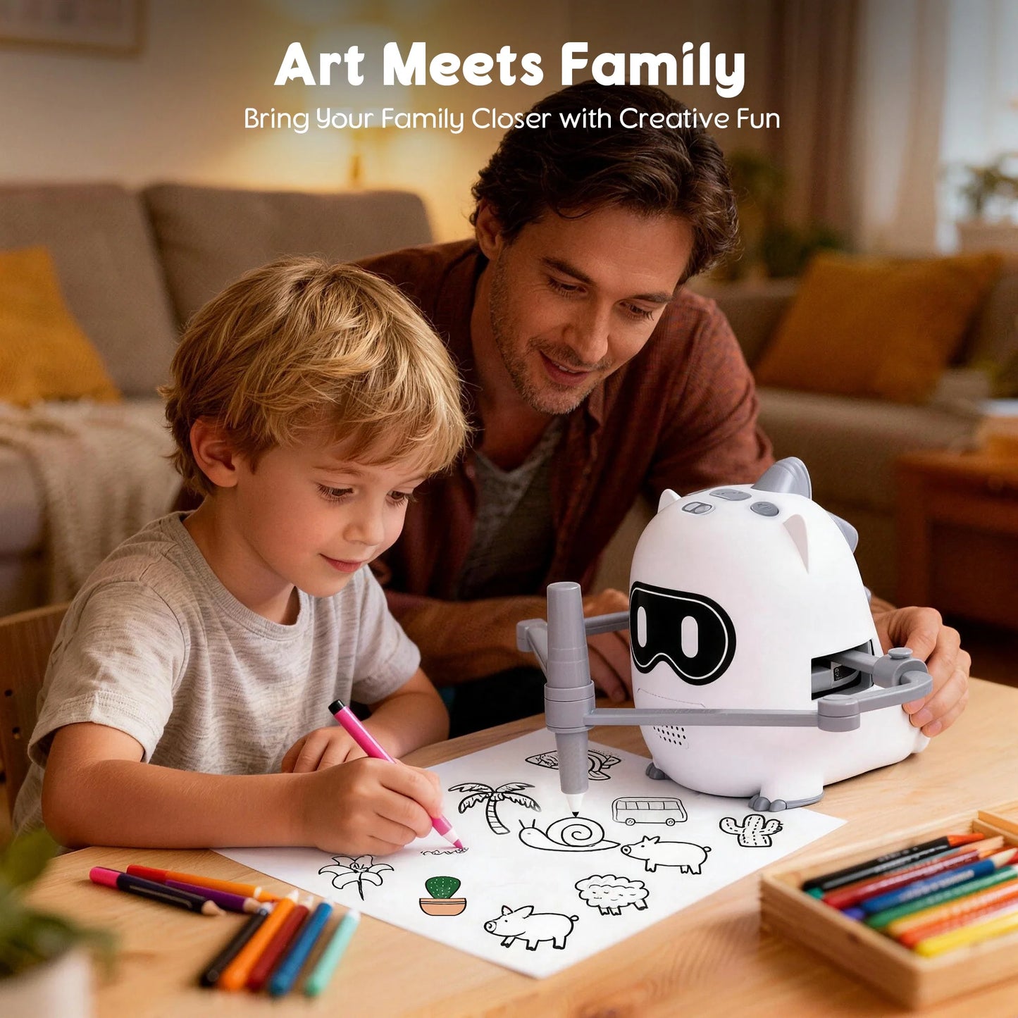 SaveJoy Learning Drawing Robot for Kids (100 Cards)