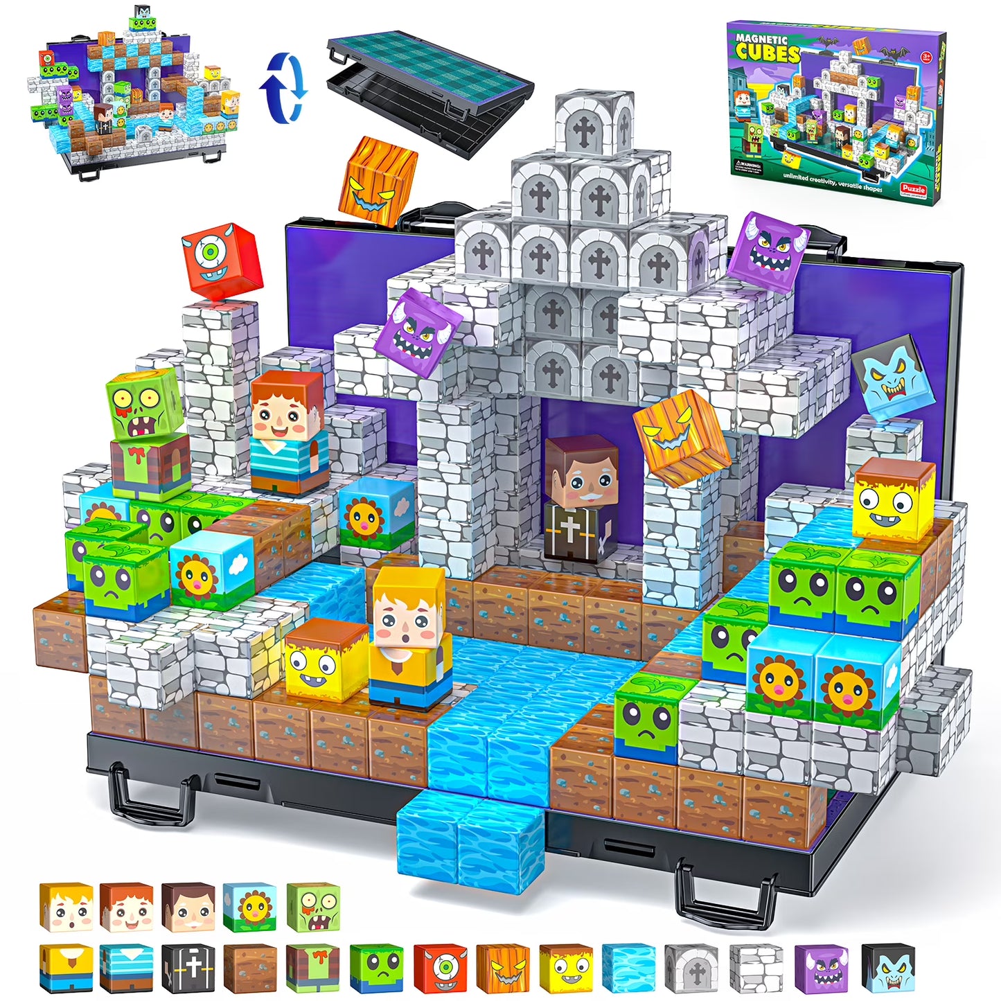 Magnetic Building Blocks Set (84 Pieces)