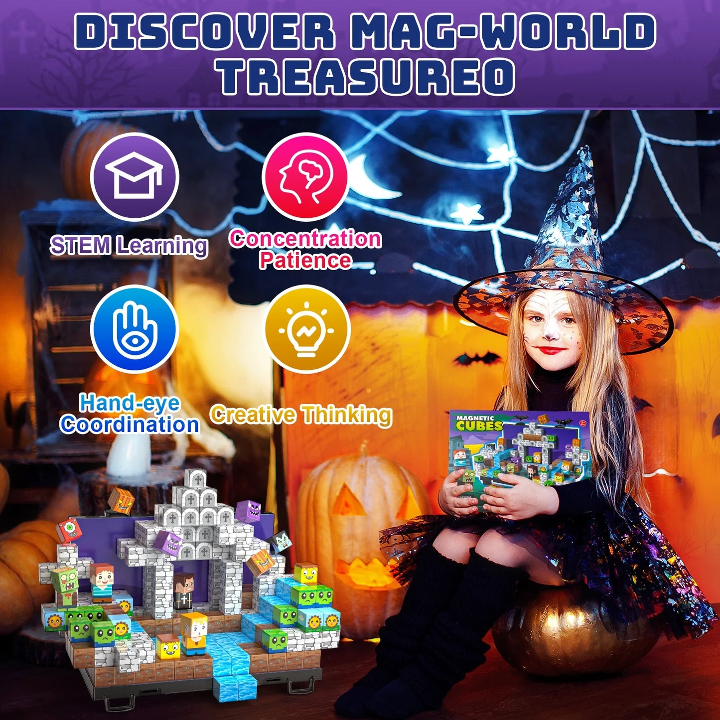 Magnetic Building Blocks Set (84 Pieces)