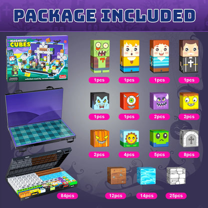 Magnetic Building Blocks Set (84 Pieces)