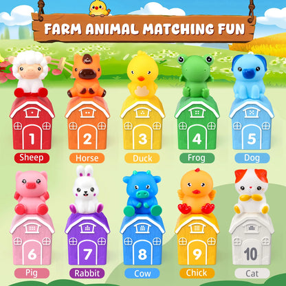 QIAHO Montessori Farm Toys Set (20 Pieces)