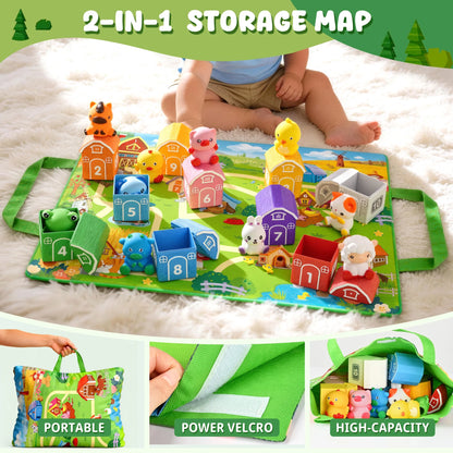 QIAHO Montessori Farm Toys Set (20 Pieces)