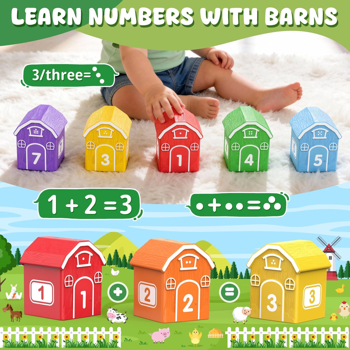 QIAHO Montessori Farm Toys Set (20 Pieces)