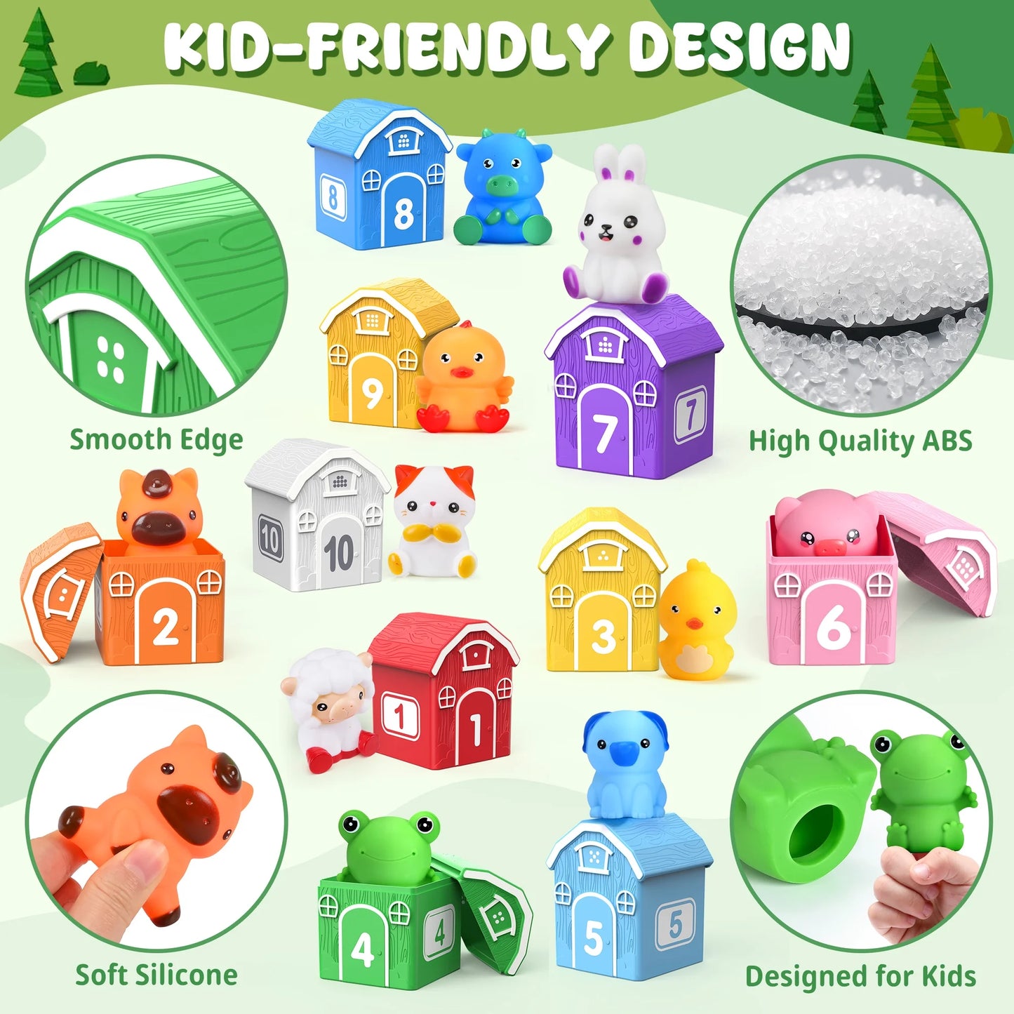QIAHO Montessori Farm Toys Set (20 Pieces)