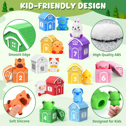 QIAHO Montessori Farm Toys Set (20 Pieces)