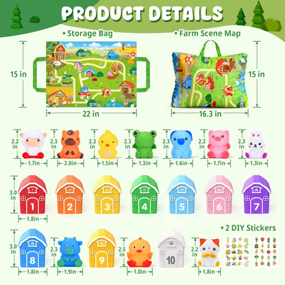 QIAHO Montessori Farm Toys Set (20 Pieces)