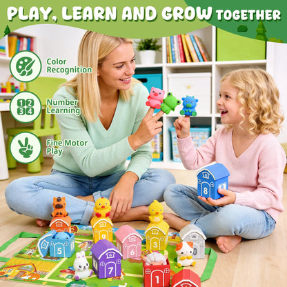 QIAHO Montessori Farm Toys Set (20 Pieces)