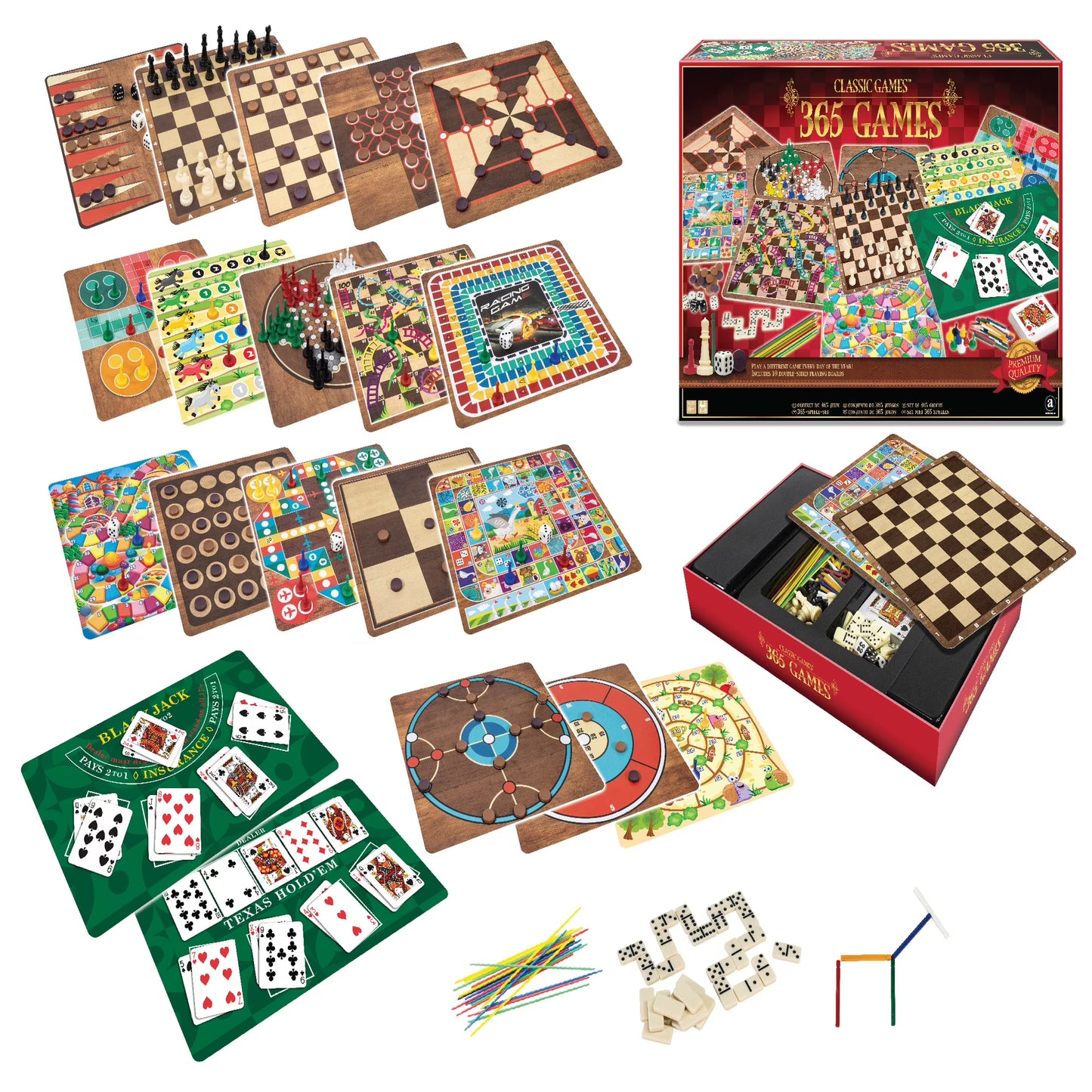 Merchant Ambassador 365 Games Board & Card Game Set