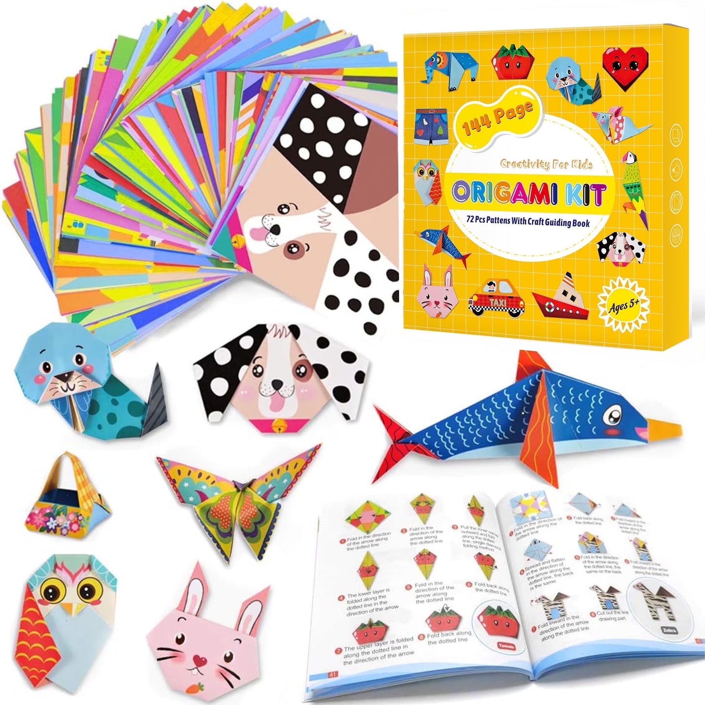 Origami Paper Kit (144 Sheets, 72 Patterns)
