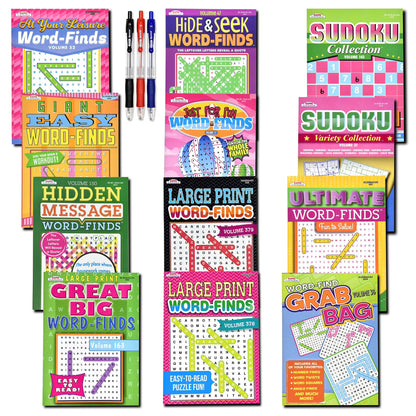 Variety Savings Sudoku & Word Search Puzzle Book Set