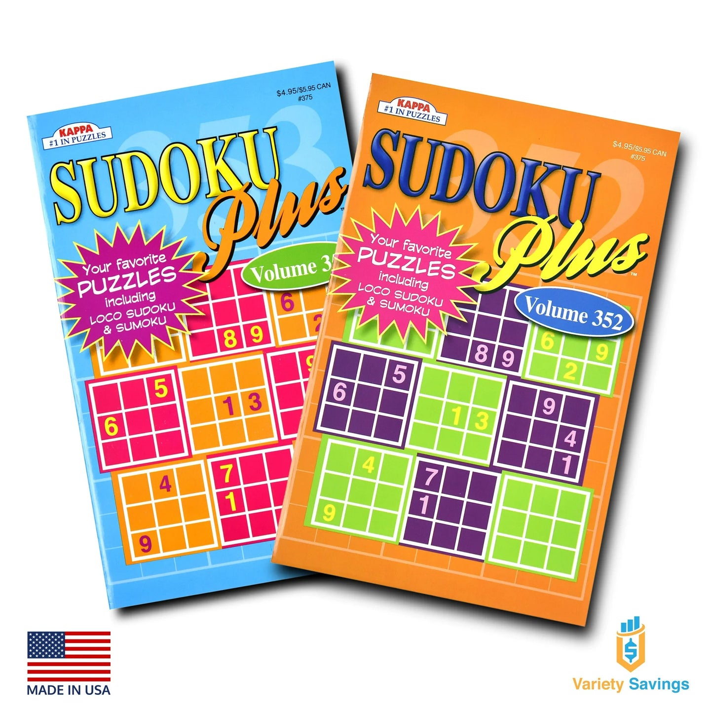 Variety Savings Sudoku & Word Search Puzzle Book Set