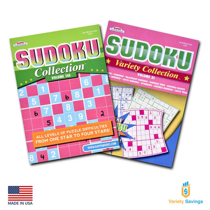 Variety Savings Sudoku & Word Search Puzzle Book Set